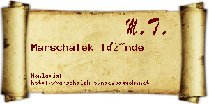 Marschalek Tünde névjegykártya